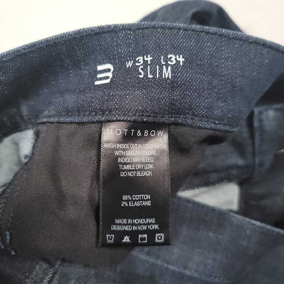 Mott & Bow Men Crosby Skinny Jeans 34x34 Dark Wash Stretch Denim - Picture 9 of 15